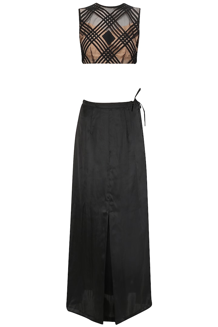 Black embroidered saree and blouse available only at Pernia's Pop Up Shop.
