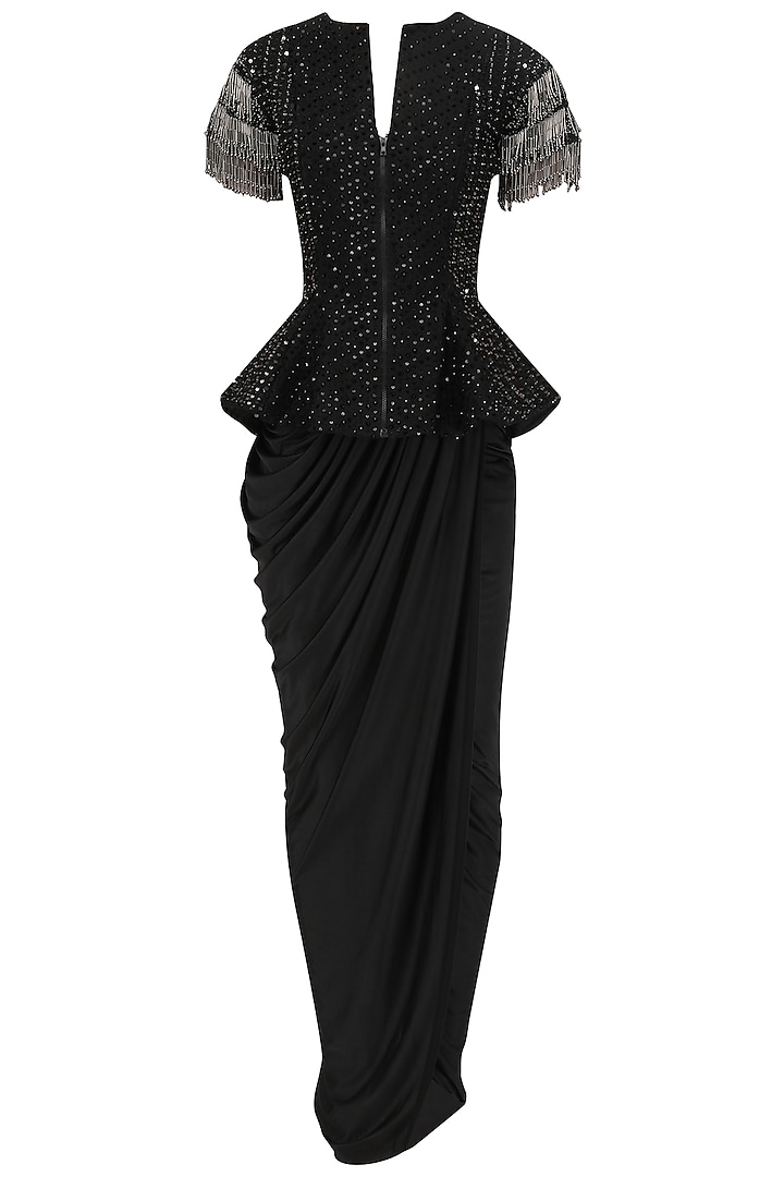 Black Embroidered Gown by Siddartha Tytler