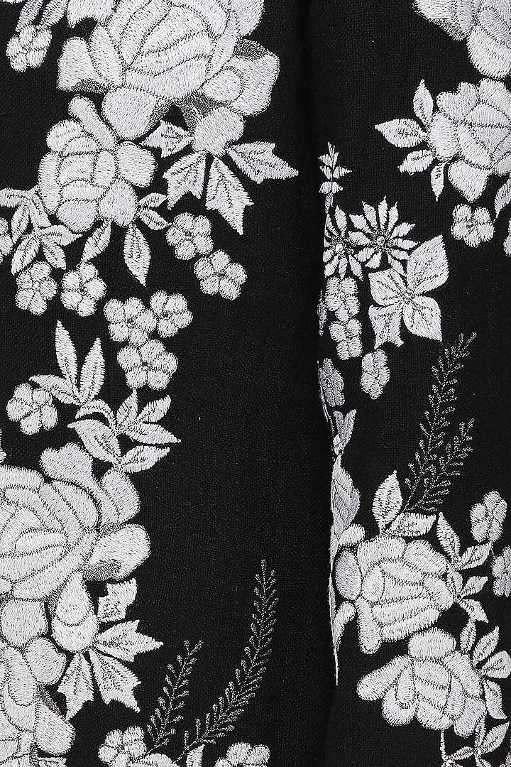 Black and white embroidered ostrich feather jacket available only at Pernia's Pop Up Shop.