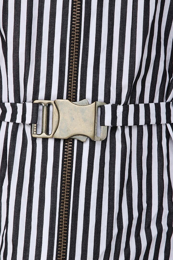 Black and white striped front open shirt available only at Pernia's Pop Up Shop.