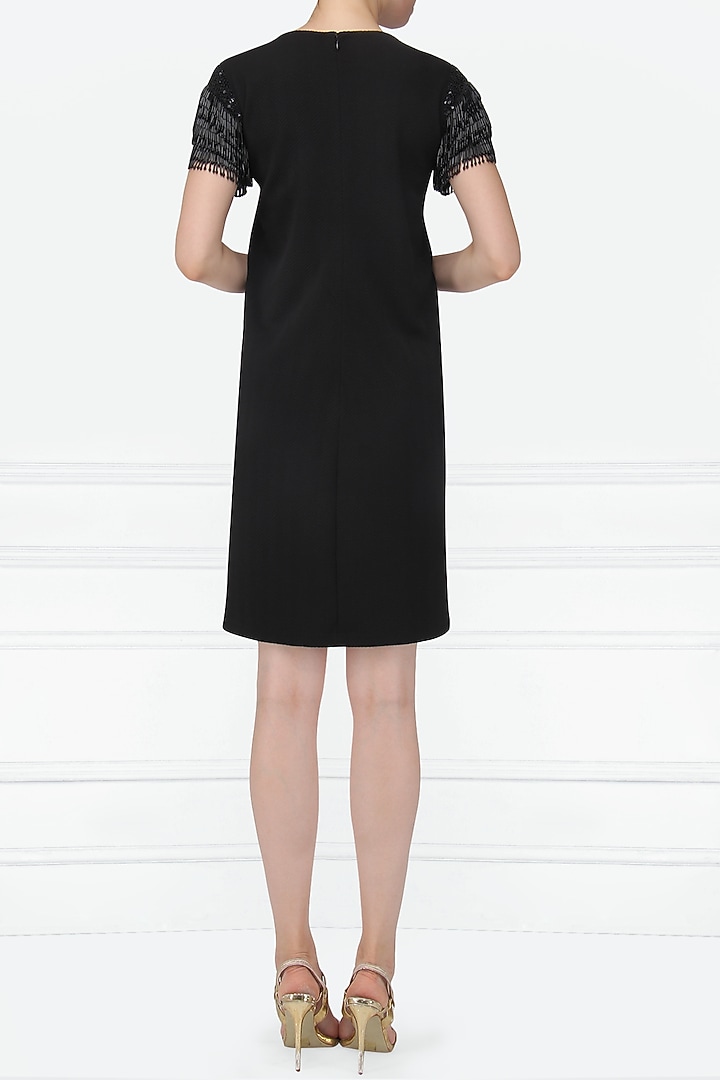 Black embellished tassels dress available only at Pernia's Pop Up Shop.