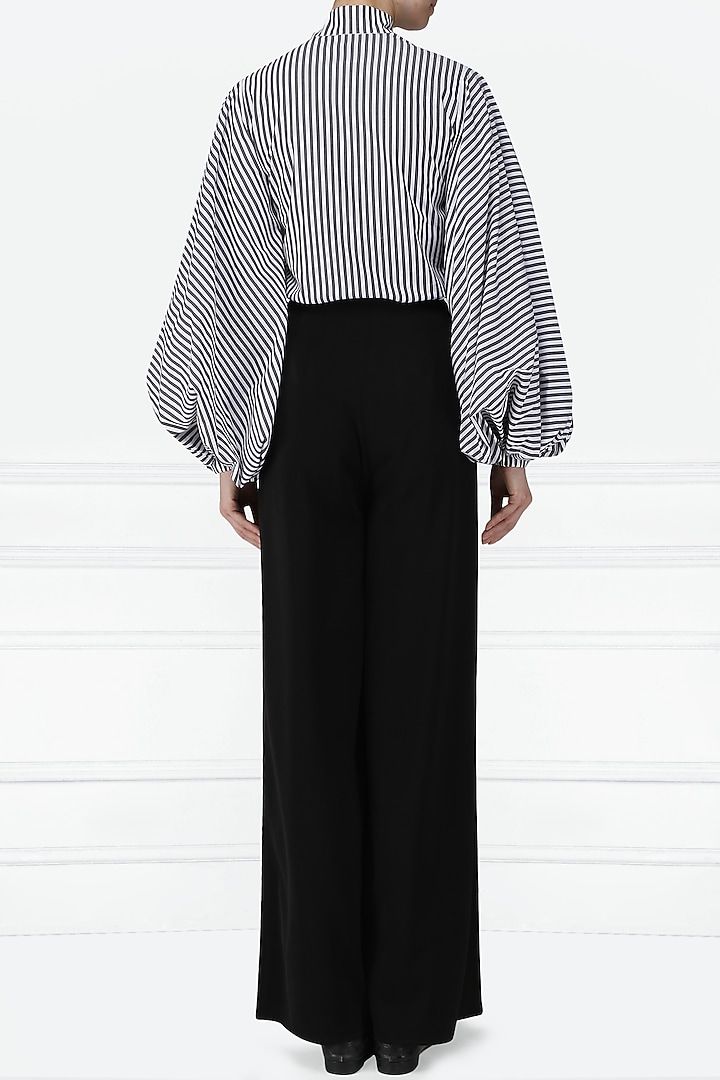 Black and white striped balloon sleeves shirt available only at Pernia's Pop Up Shop.