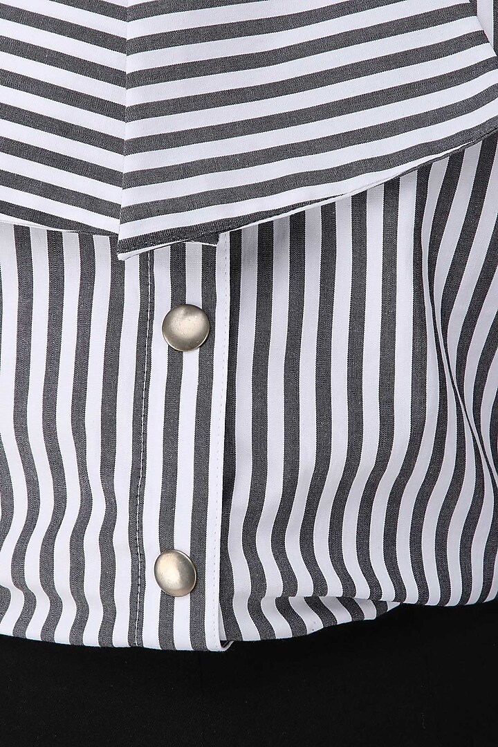 Black and white striped balloon sleeves shirt available only at Pernia's Pop Up Shop.