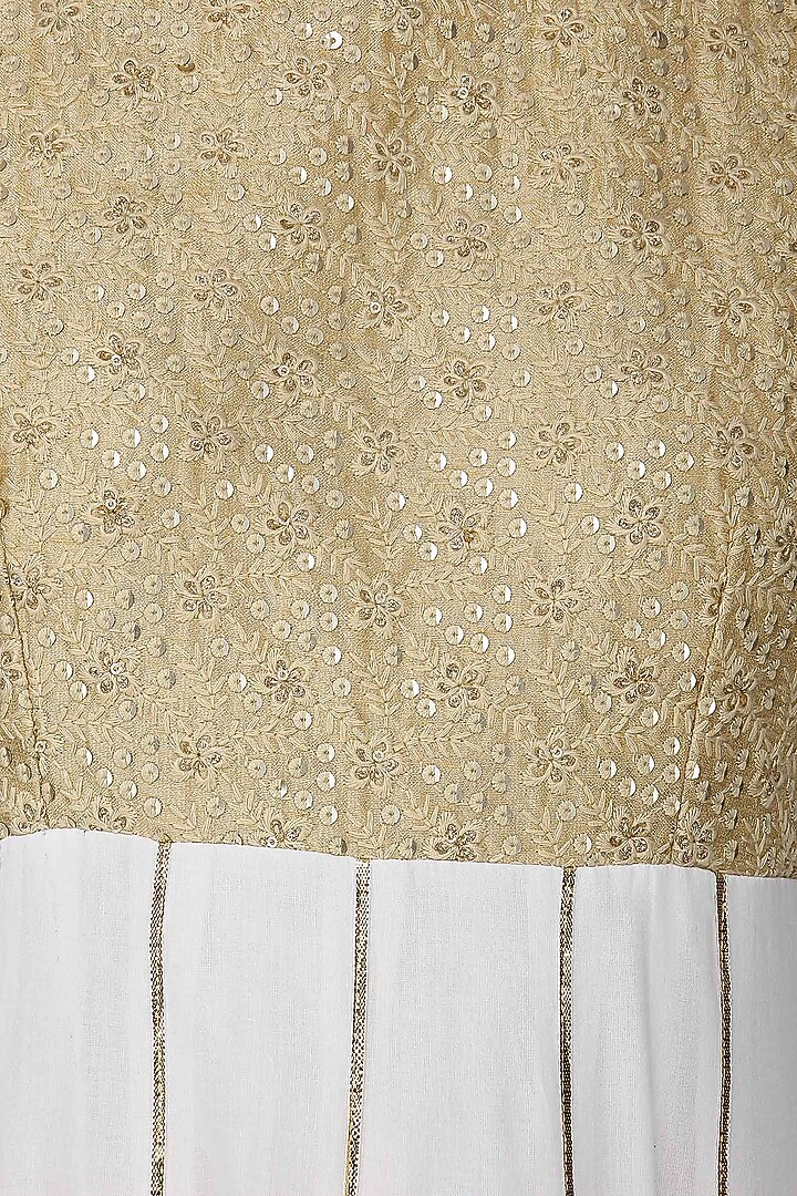 Ivory and beige gota patti embroidered anarkali set