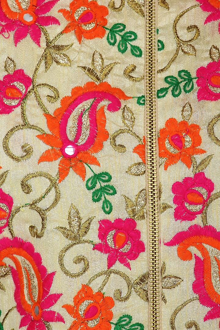 Multi-colour embroidered kurta with dhoti pants set