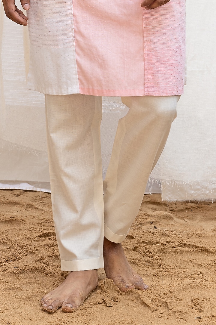 Pink Ombre Linen Cotton Blend Kurta Set by Surabhi Agarwal at Pernia's Pop Up Shop