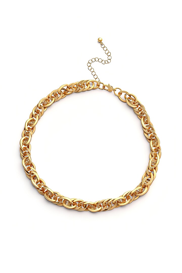 Gold Plated Brass Interlocked Chain Necklace by SUCRA at Pernia's Pop Up Shop