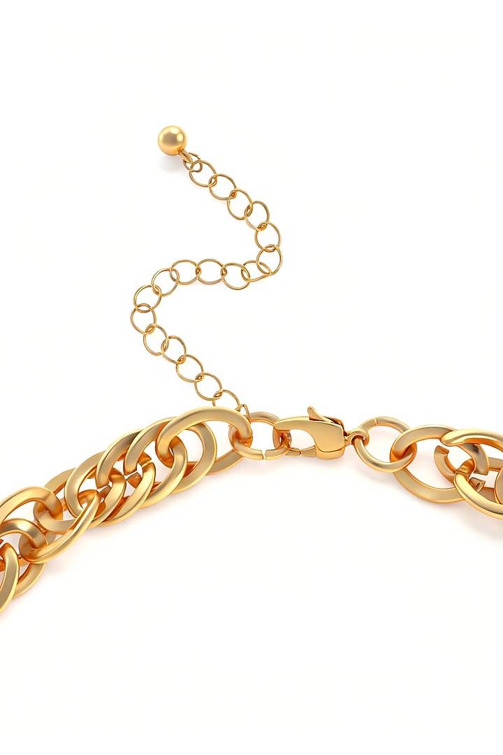 Gold Plated Brass Interlocked Chain Necklace by SUCRA at Pernia's Pop Up Shop