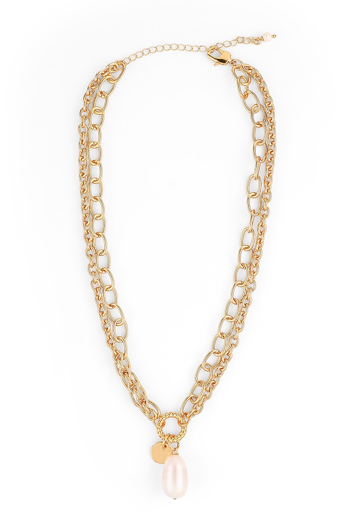 Gold Plated Freshwater Pearl Chain Necklace by SUCRA at Pernia's Pop Up Shop