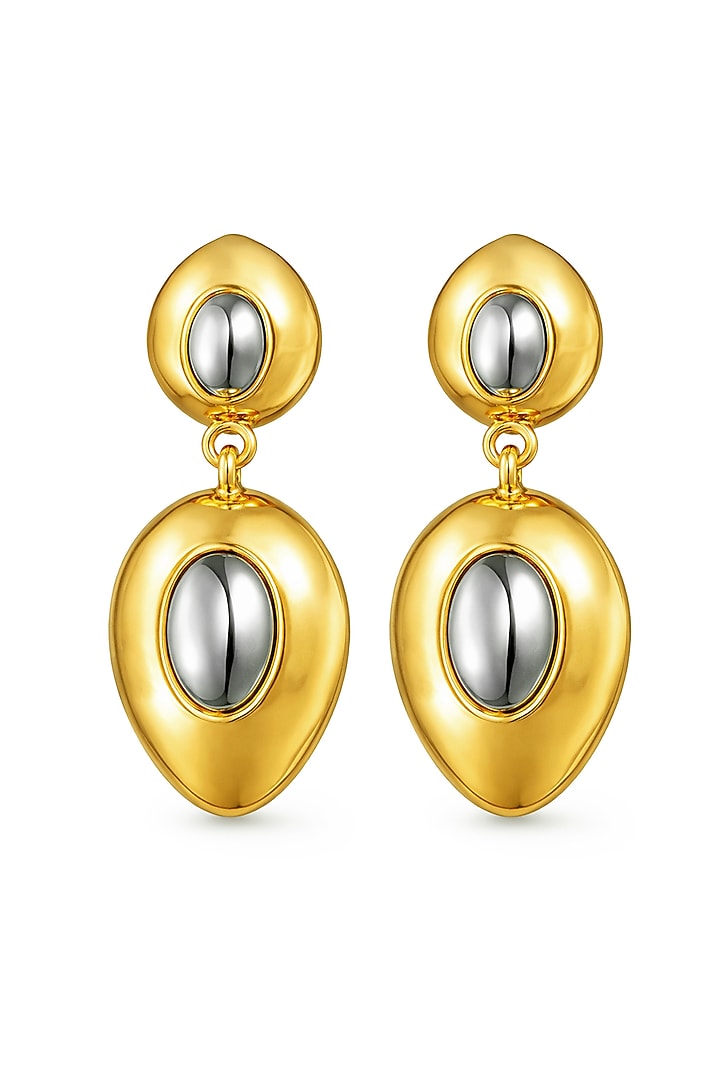 Gold Plated Brass Geometric Statement Dangler Earrings by SUCRA at Pernia's Pop Up Shop
