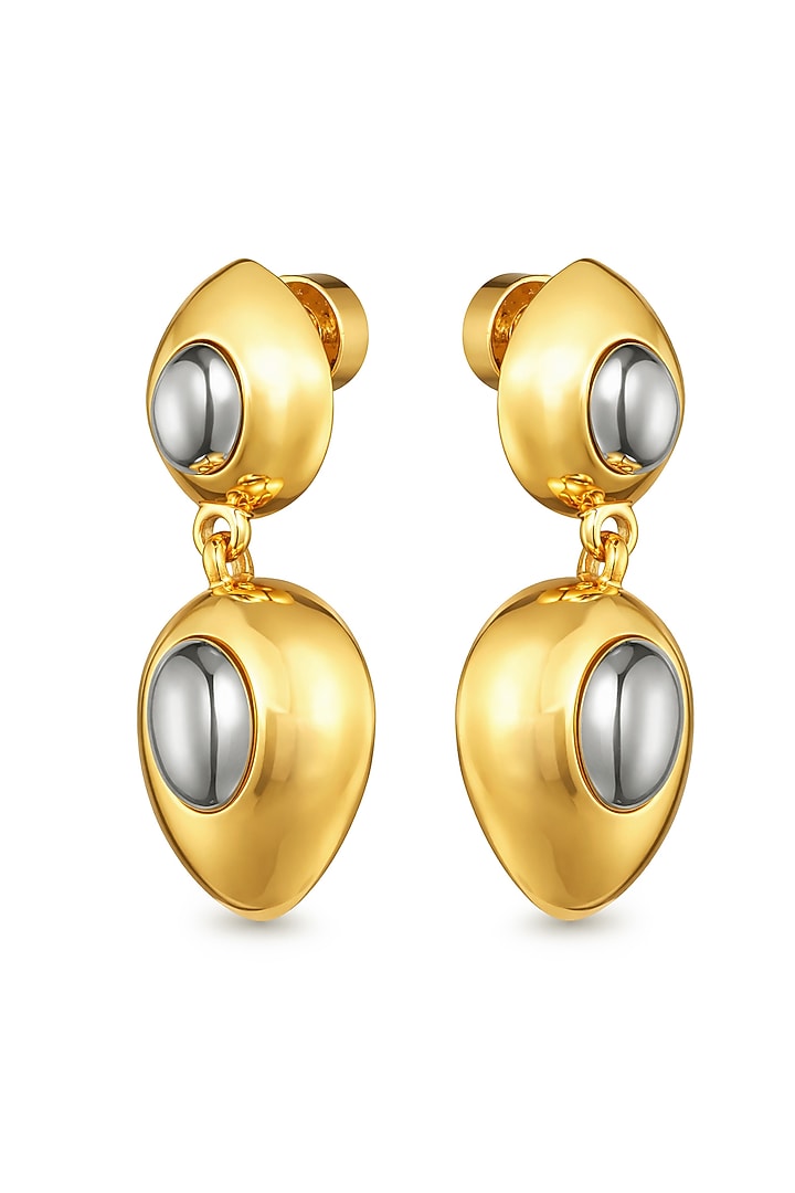 Gold Plated Brass Geometric Statement Dangler Earrings by SUCRA at Pernia's Pop Up Shop