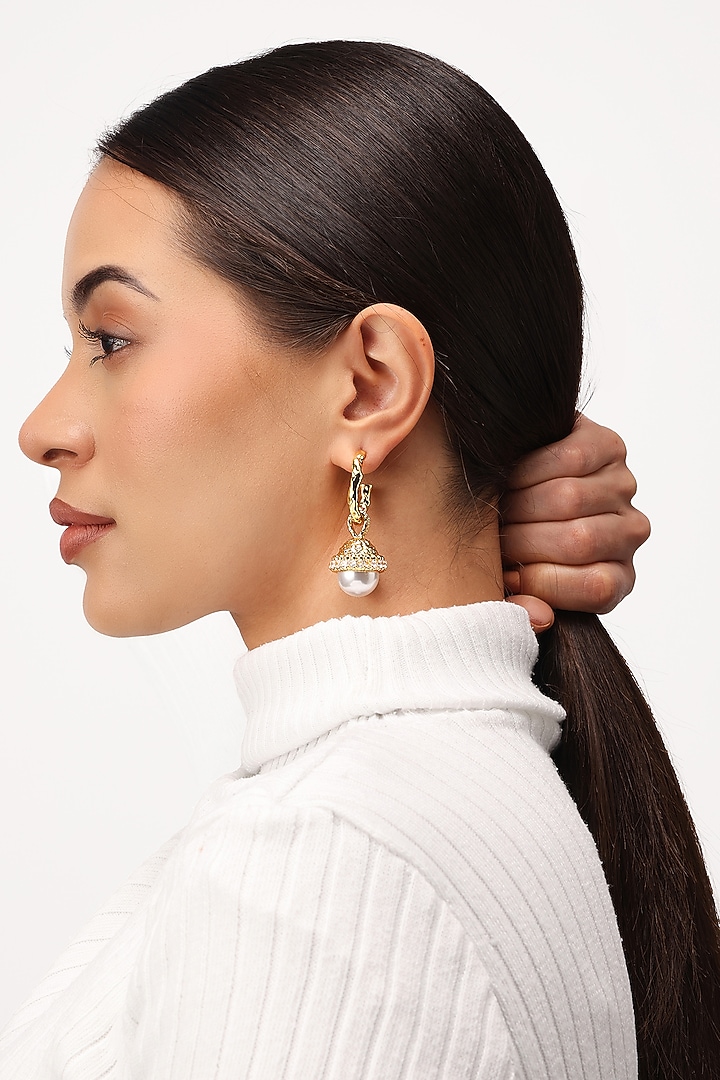 Gold Plated Brush-Shaped Drop Earrings by SUCRA at Pernia's Pop Up Shop