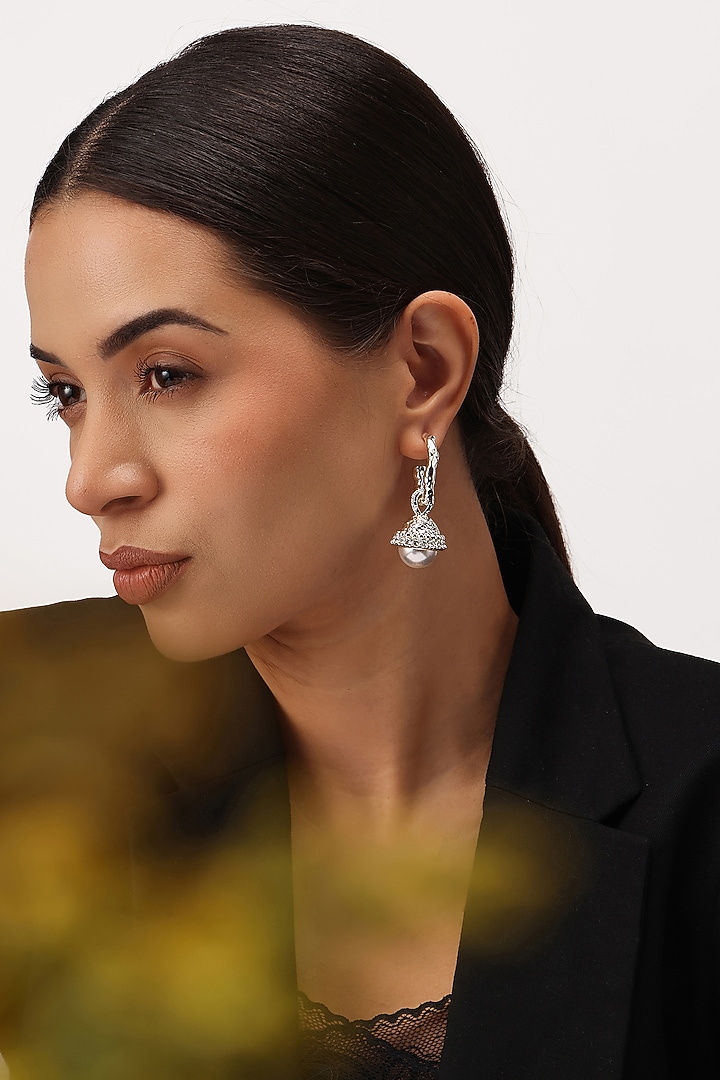 Micron Silver Finish Bell-Shaped Drop Earrings by SUCRA at Pernia's Pop Up Shop