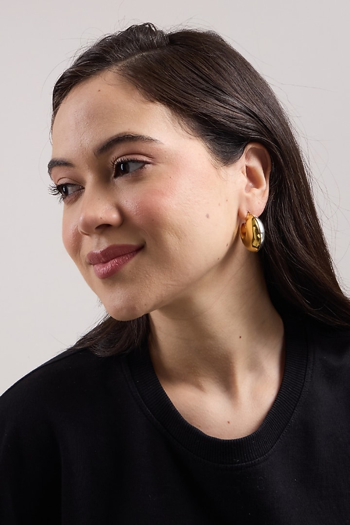 Gold Plated Brass Hoop Earrings by SUCRA at Pernia's Pop Up Shop