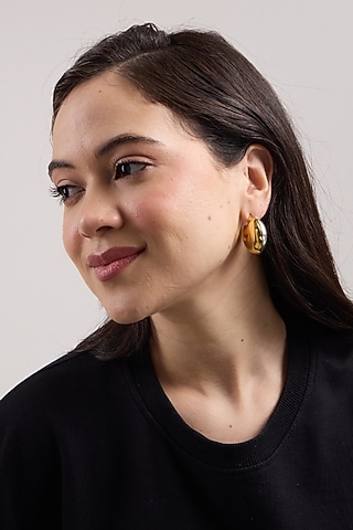 Gold Plated Brass Hoop Earrings by SUCRA