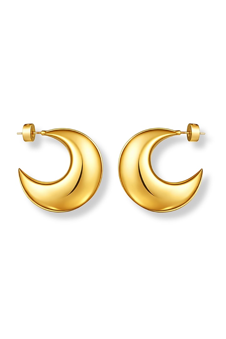 Gold Plated Brass Hoop Earrings by SUCRA at Pernia's Pop Up Shop
