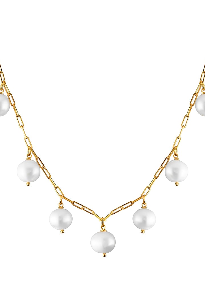 Gold Plated Freshwater Pearl Layered Necklace by SUCRA at Pernia's Pop Up Shop
