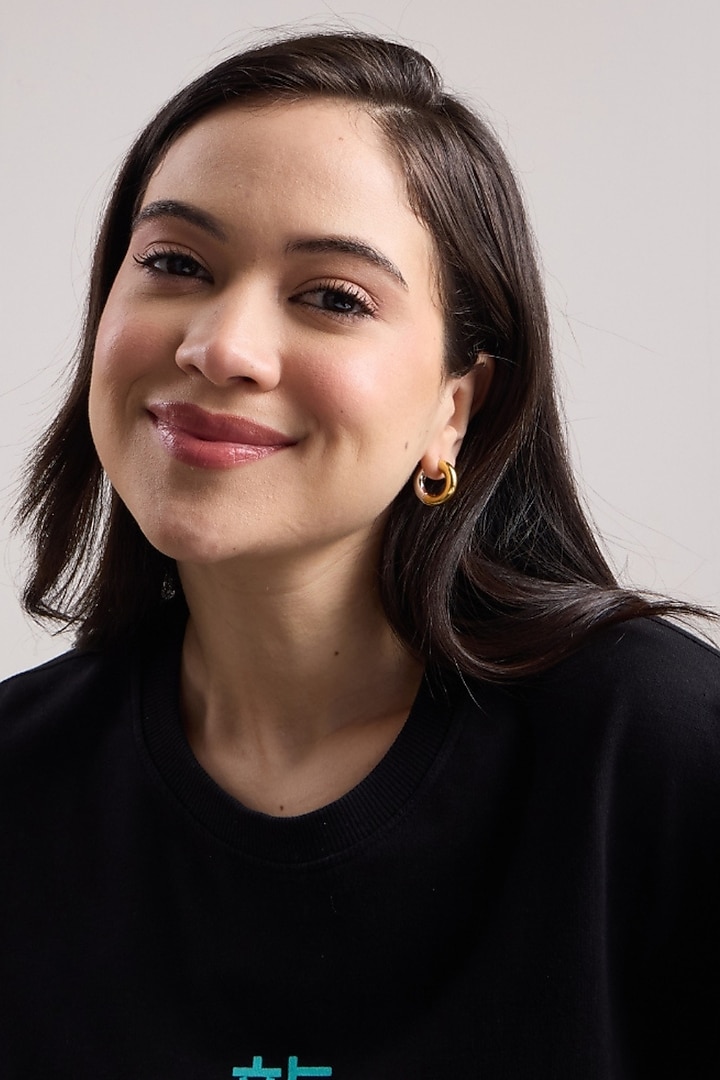 Two-Tone Finish Brass Mini Hoop Earrings by SUCRA at Pernia's Pop Up Shop