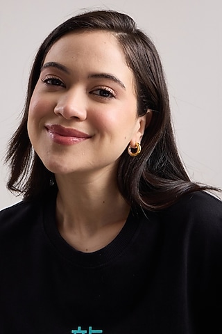 Two-Tone Finish Brass Mini Hoop Earrings by SUCRA