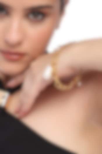 Gold Plated Freshwater Pearl Intertwined Gold Link Bracelet by SUCRA at Pernia's Pop Up Shop