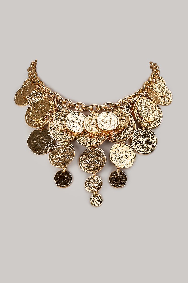 Gold Plated Medallion Choker Necklace by SUCRA at Pernia's Pop Up Shop