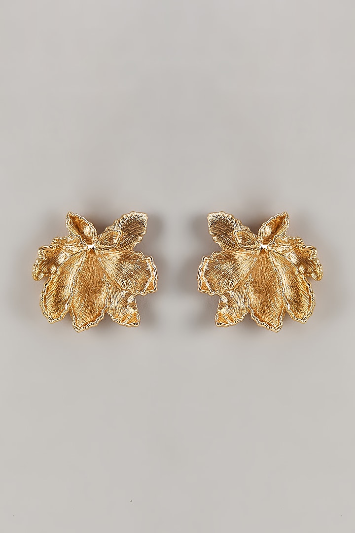 Gold Plated Floral Stud Earrings by SUCRA at Pernia's Pop Up Shop