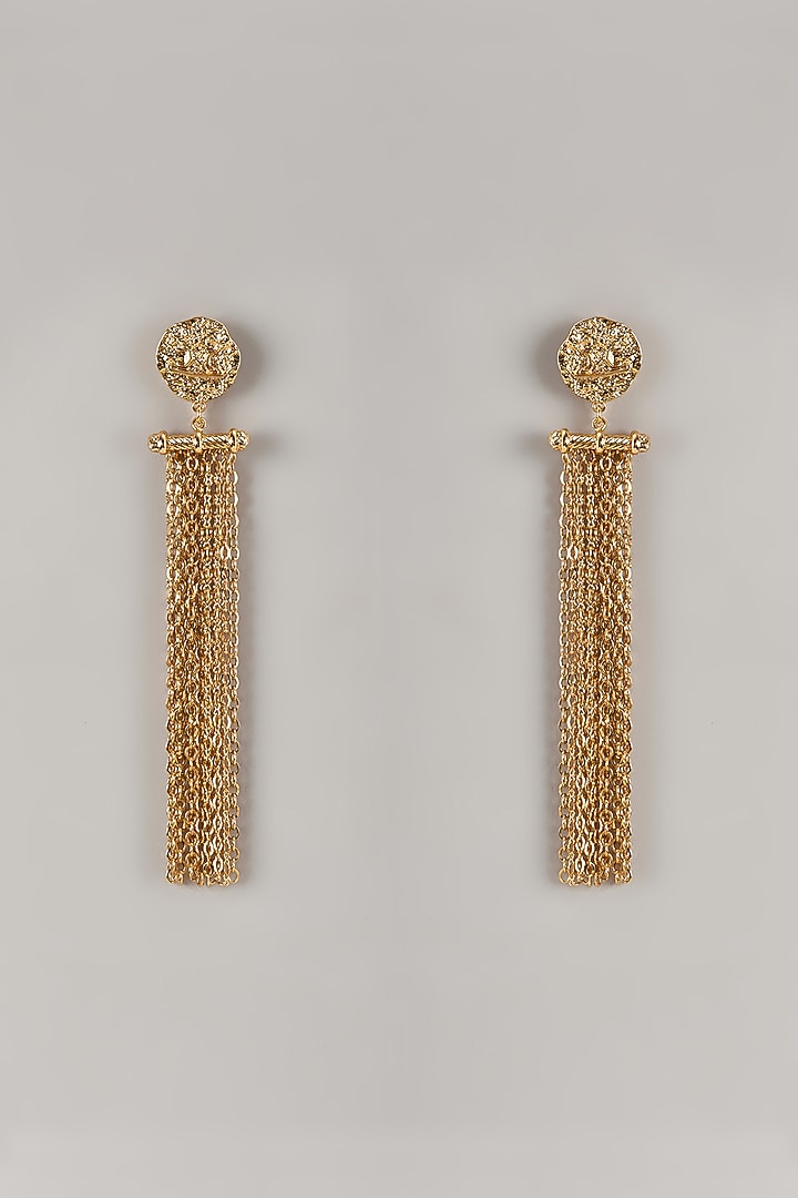 Gold Plated Tassel Drape Earrings by SUCRA at Pernia's Pop Up Shop