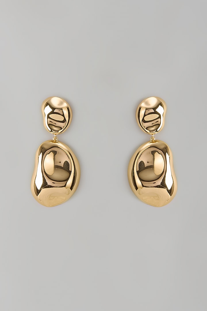 Gold Finish Statement Earrings by SUCRA at Pernia's Pop Up Shop