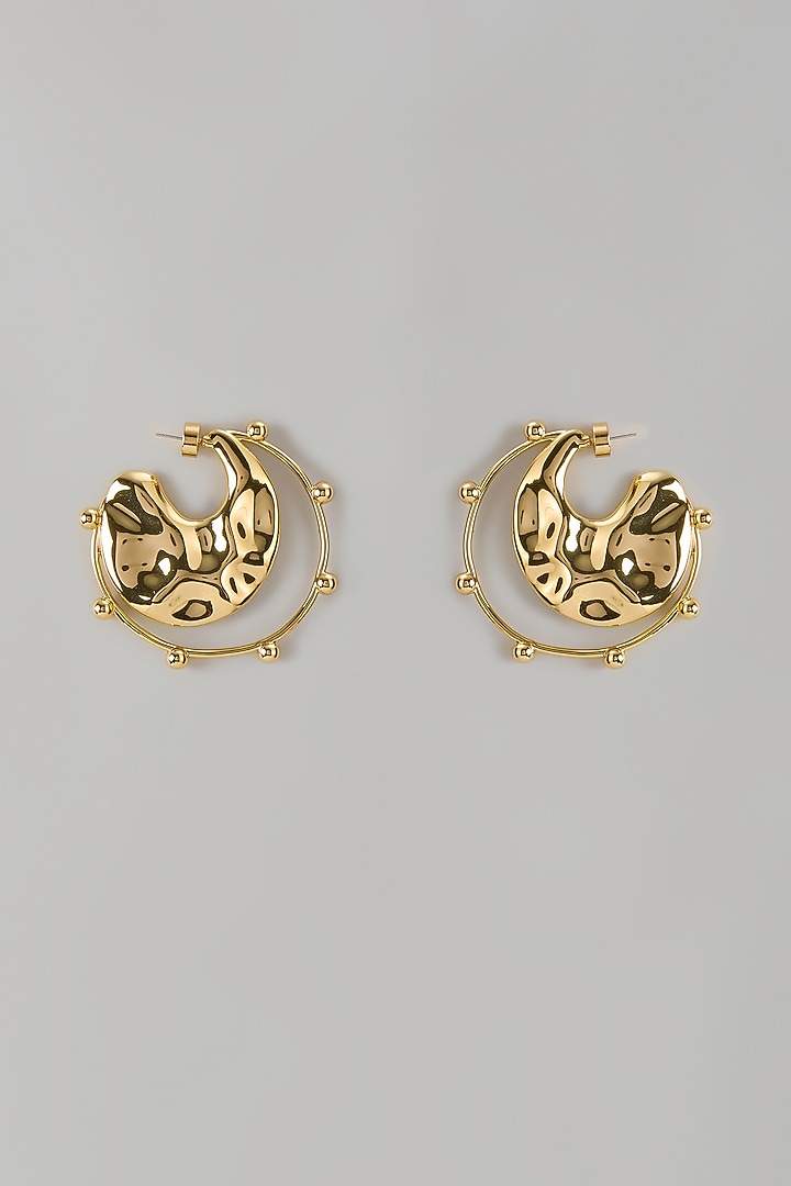 Gold Finish Orbit Hoop Earrings by SUCRA at Pernia's Pop Up Shop