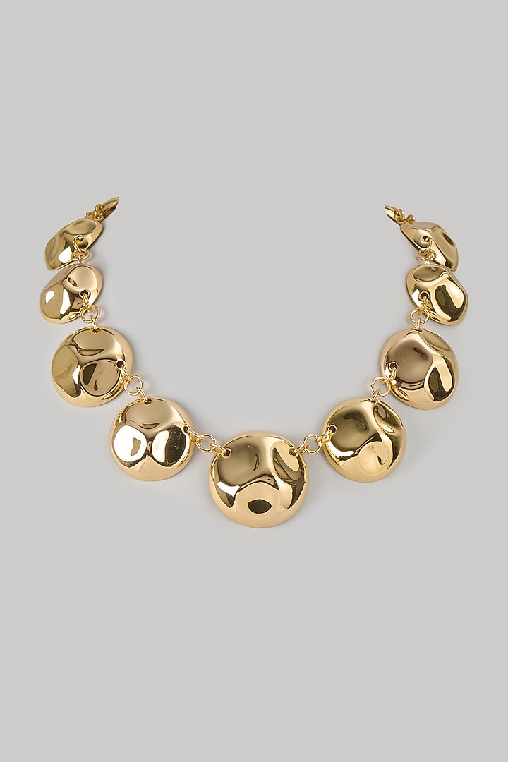 Gold Finish Disc Necklace by SUCRA at Pernia's Pop Up Shop