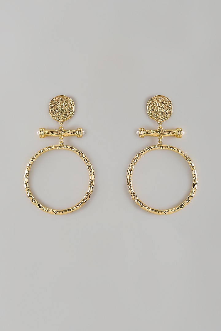 Gold Finish Orbit Statement Earrings by SUCRA at Pernia's Pop Up Shop