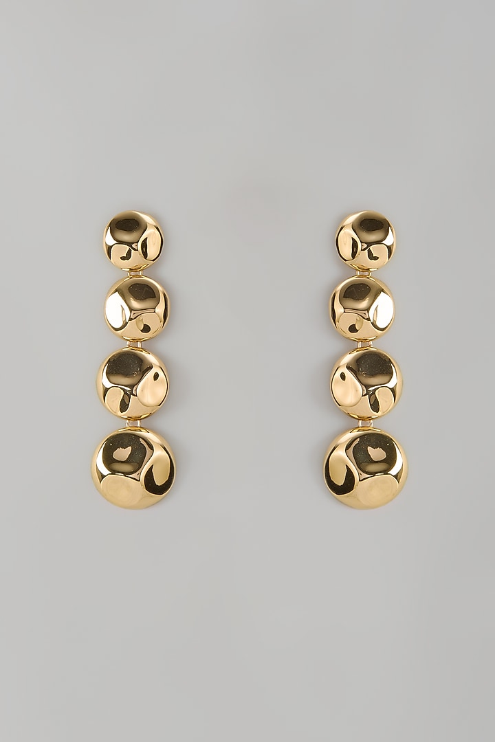 Gold Finish Cascade Disc Dangler Earrings by SUCRA at Pernia's Pop Up Shop