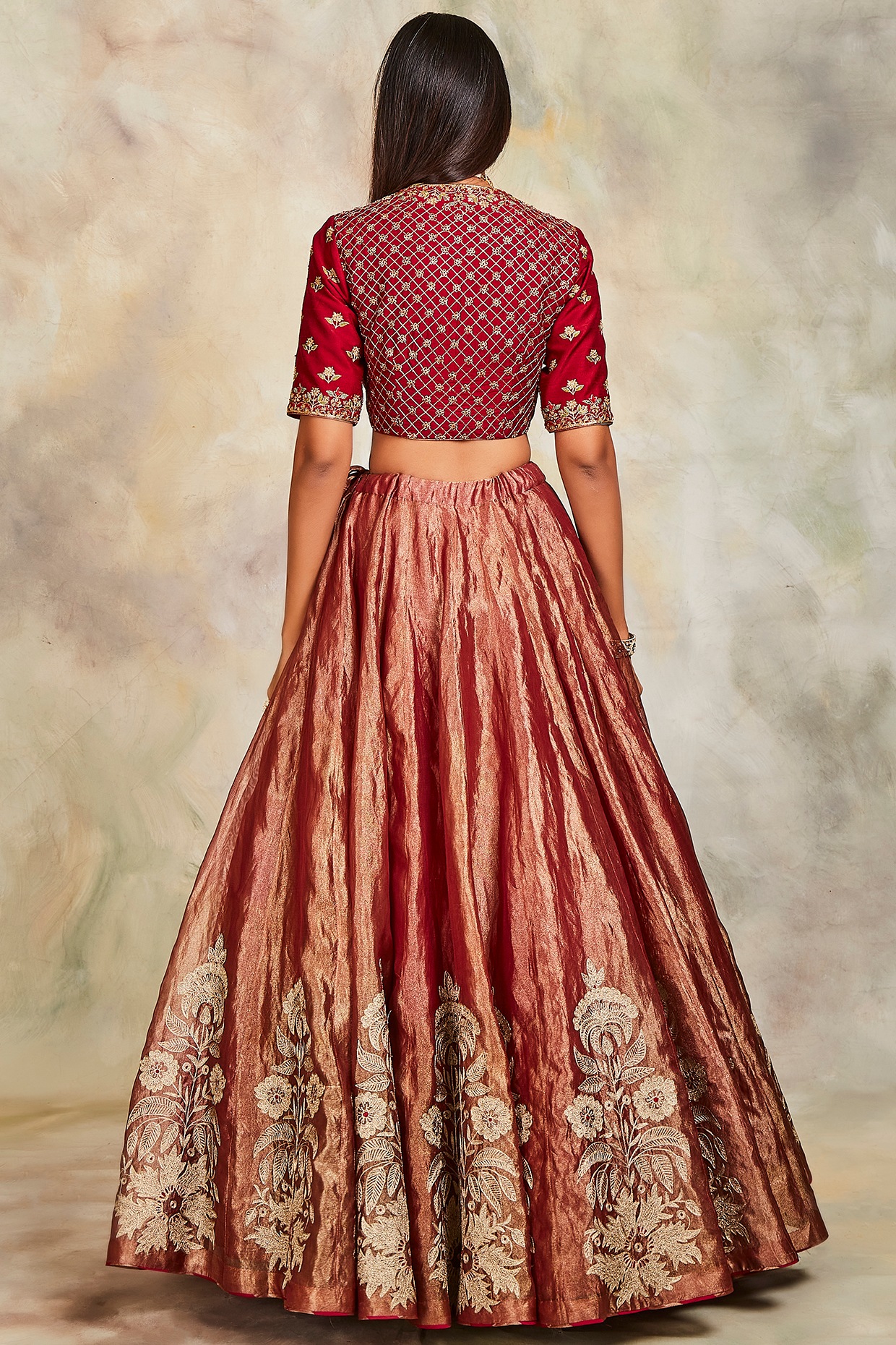 Womens Embroidered Bollywood Semi Stitched Lehenga Choli With Blouse Piece