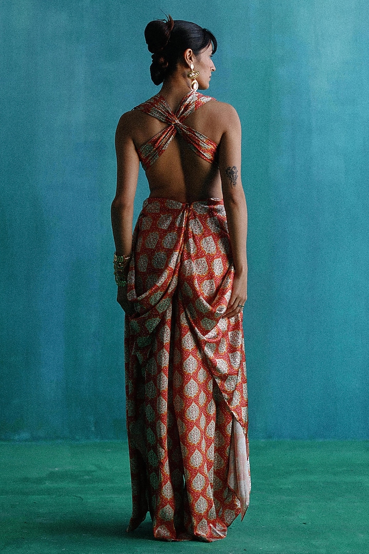 White Satin Printed Co-Ord Set by Sufna by Vanshika Gupta at Pernia's Pop Up Shop