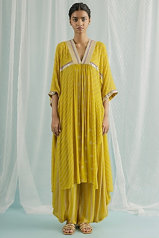 Canary Georgette Printed Dhoti Set by Surbhi Gupta