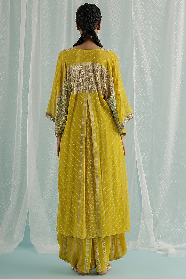 Canary Georgette Printed Dhoti Set by Surbhi Gupta at Pernia's Pop Up Shop