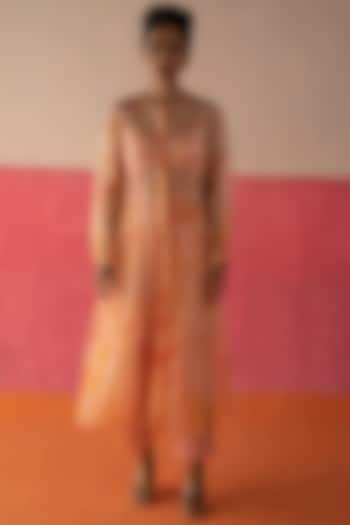 Pink & Orange Printed Kurta Set by Surbhi Gupta at Pernia's Pop Up Shop