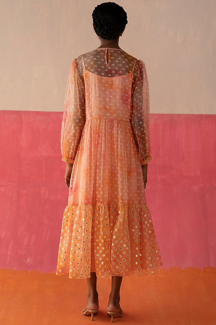 Pink & Orange Printed Tunic by Surbhi Gupta at Pernia's Pop Up Shop