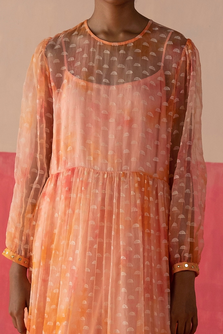 Pink & Orange Printed Tunic by Surbhi Gupta at Pernia's Pop Up Shop