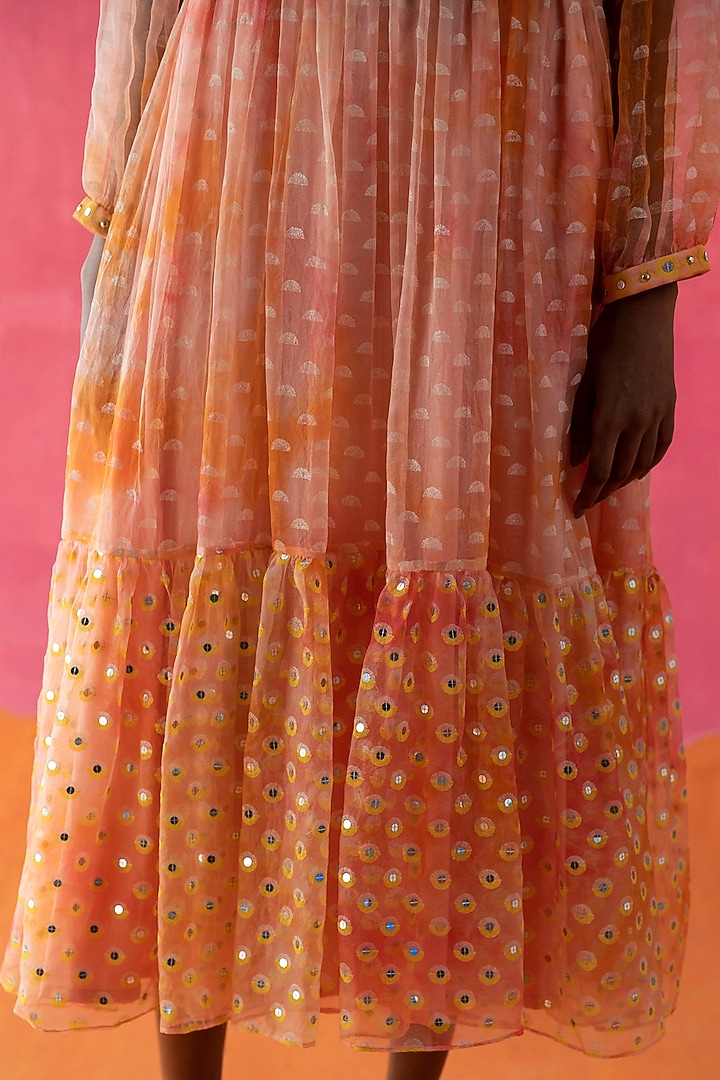 Pink & Orange Printed Tunic by Surbhi Gupta at Pernia's Pop Up Shop