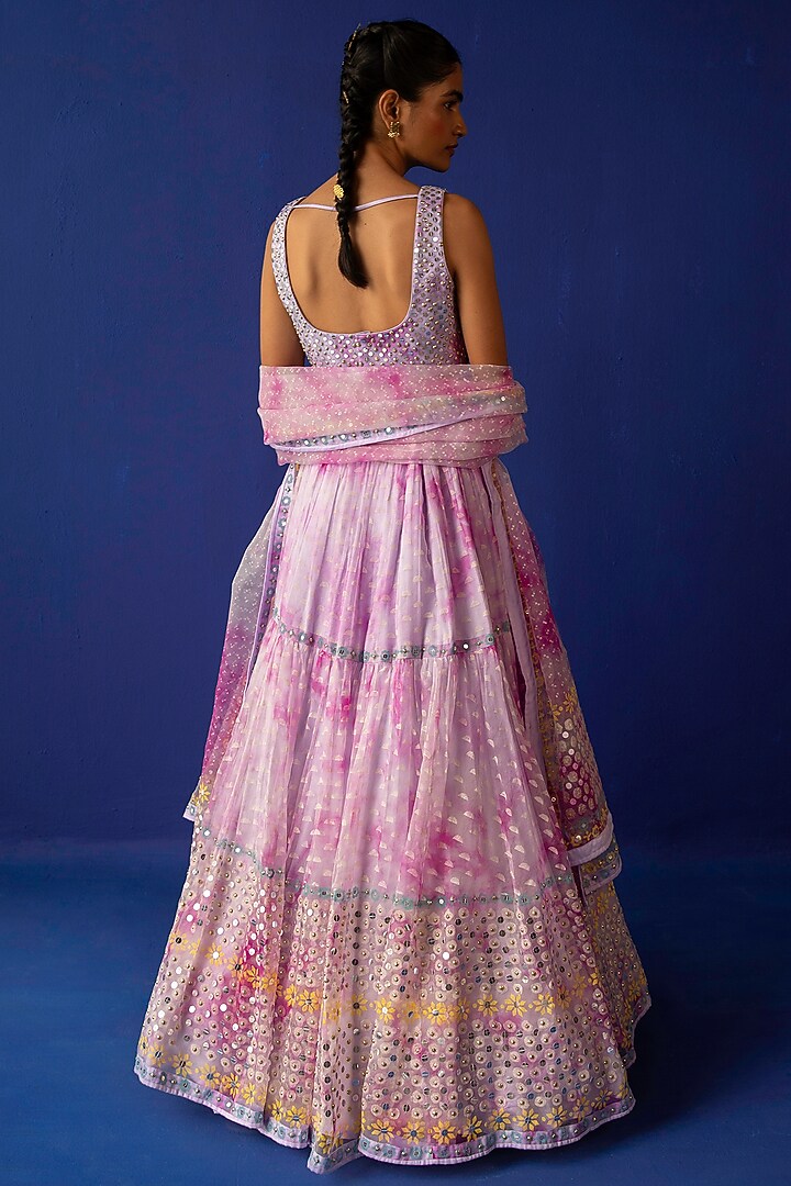 Lilac & Fuchsia Wedding Lehenga Set With Embroidery by Surbhi Gupta at Pernia's Pop Up Shop