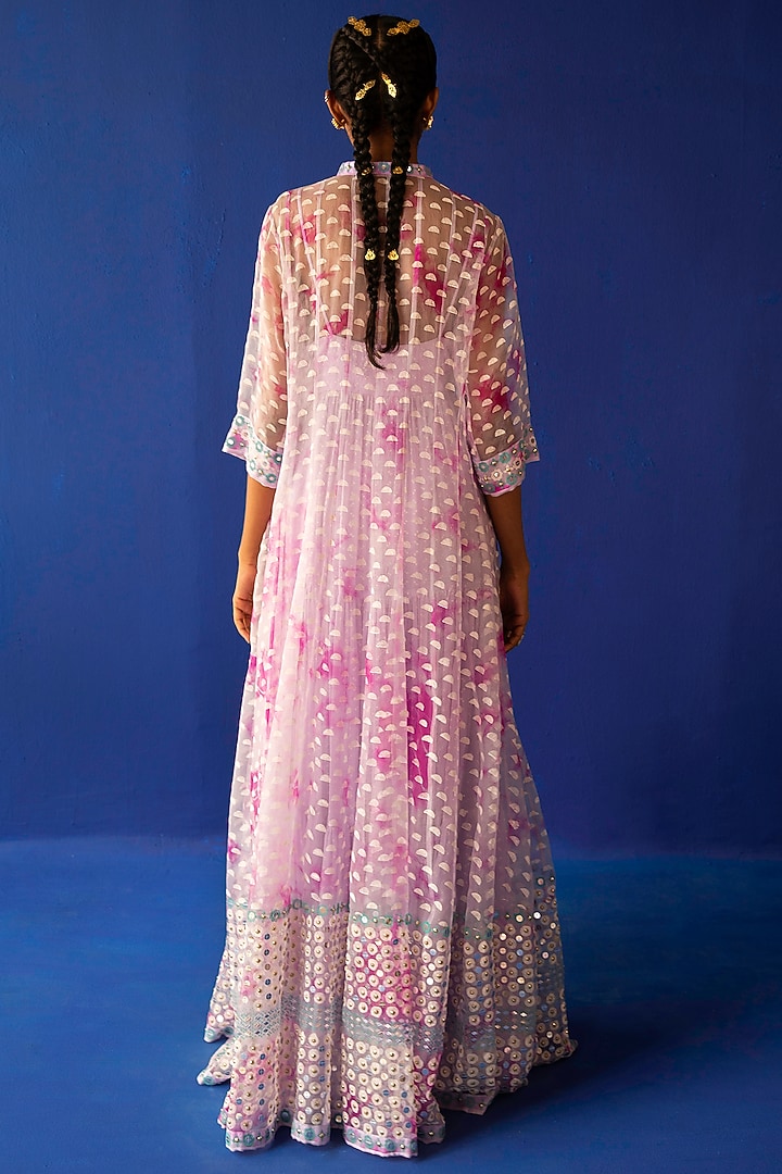 Lilac & Fuchsia Printed Jacket Cocktail Dress by Surbhi Gupta at Pernia's Pop Up Shop