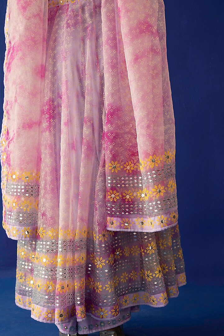 Lilac & Fuchsia Embroidered Wedding Anarkali Set by Surbhi Gupta at Pernia's Pop Up Shop