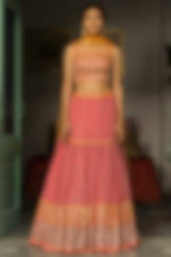 Pink Beads Embellishments Wedding Lehenga Set by Surbhi Gupta at Pernia's Pop Up Shop