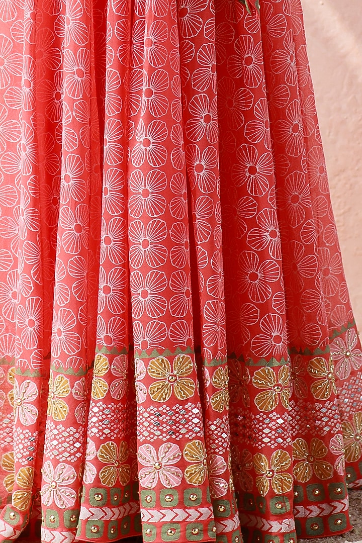 Rust Mirror Embroidered Wedding Sharara Set by Surbhi Gupta at Pernia's Pop Up Shop