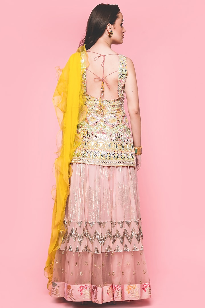Multi Colored Embroidered Wedding Lehenga Set by Surabhi Gandhi at Pernia's Pop Up Shop