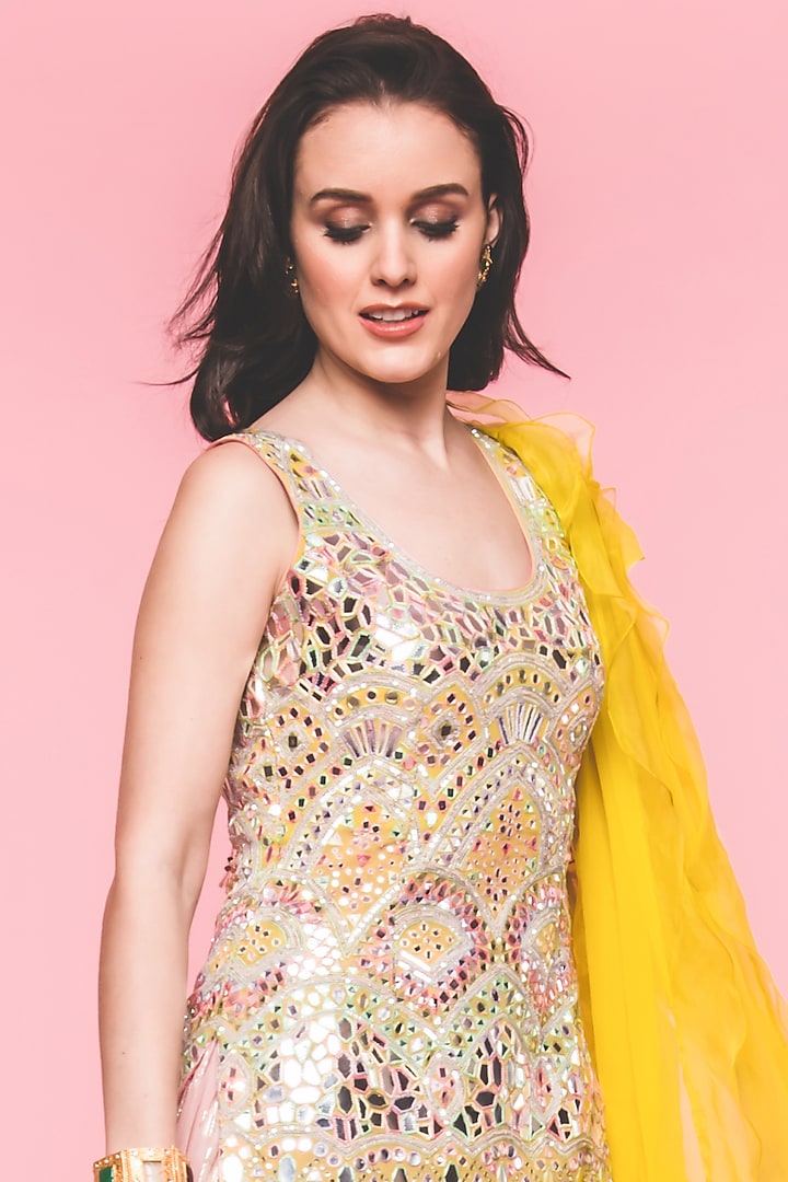 Multi Colored Embroidered Wedding Lehenga Set by Surabhi Gandhi at Pernia's Pop Up Shop
