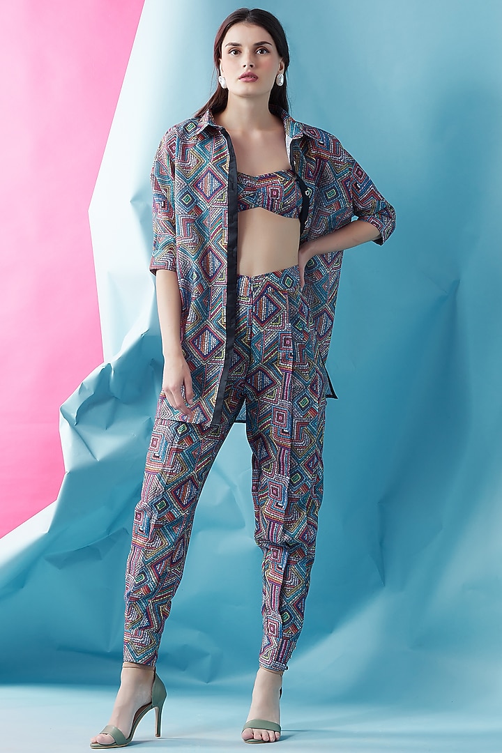 Multi-Colored Printed Pant Set by Surabhi Gandhi at Pernia's Pop Up Shop