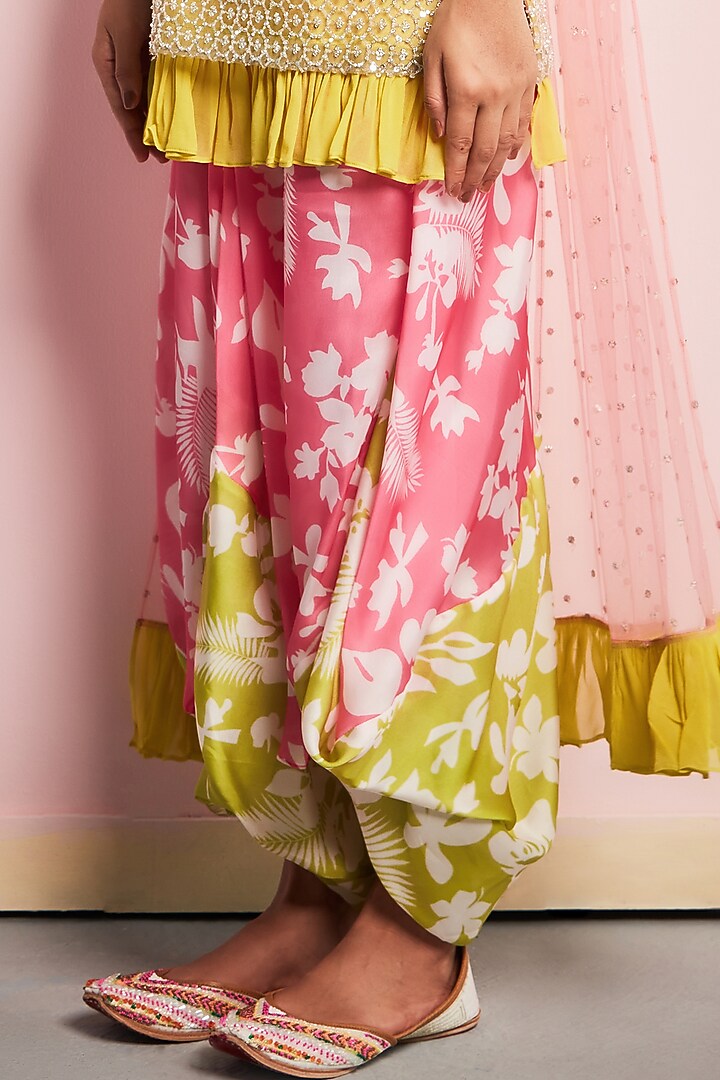Green Net & Georgette Sequins Embroidered Kurta Set by Surabhi Gandhi at Pernia's Pop Up Shop
