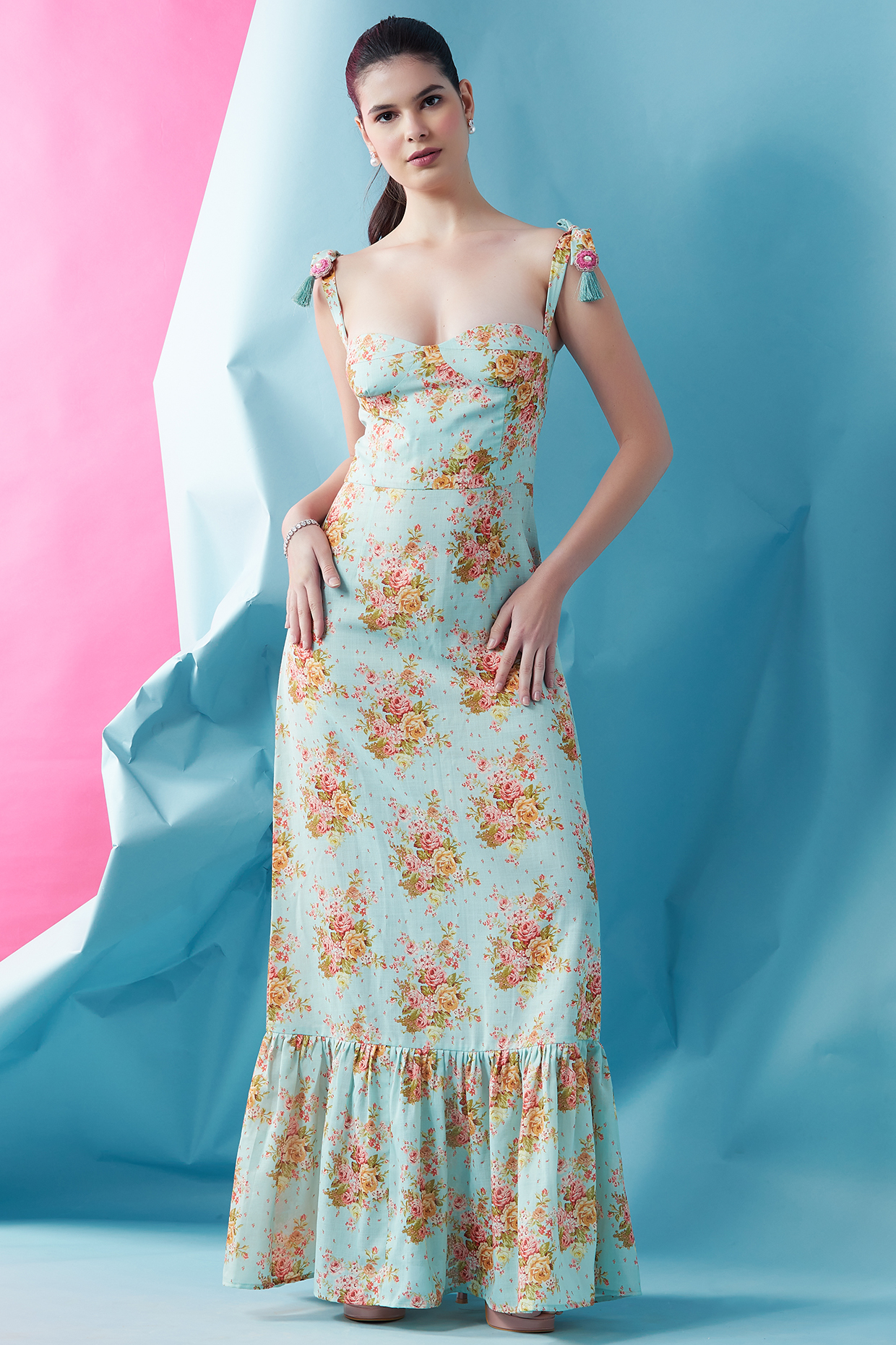 Green Printed Dress by Surabhi Gandhi